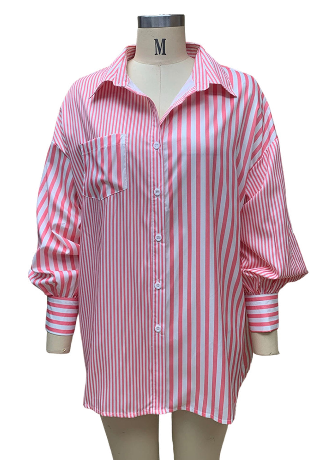 Camisa de manga tres cuartos con rayas múltiples