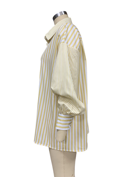 Multi Striped Three Quarter Sleeve Shirt