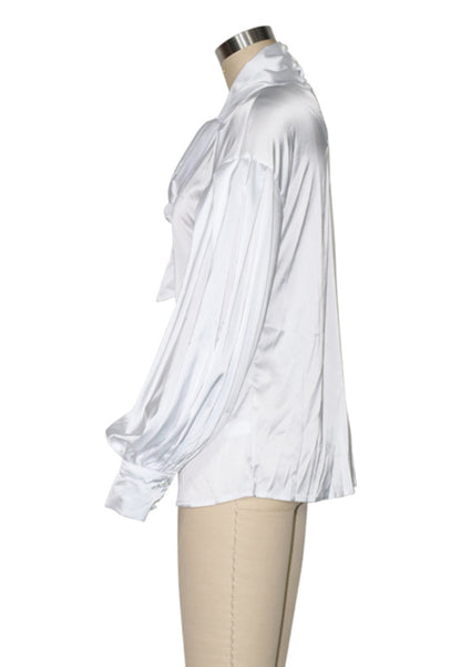 Tie Neck Satin Blouse