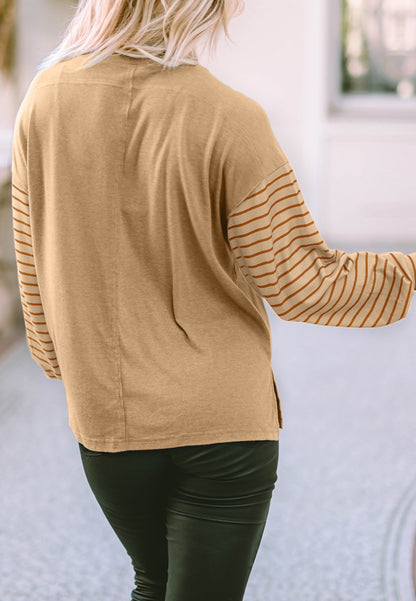 Color Block Striped Long Sleeve Sweater