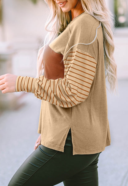 Color Block Striped Long Sleeve Sweater