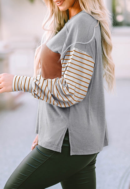 Color Block Striped Long Sleeve Sweater