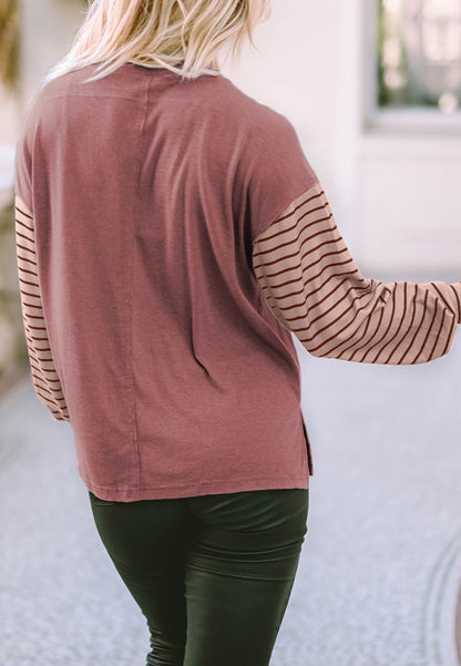 Color Block Striped Long Sleeve Sweater