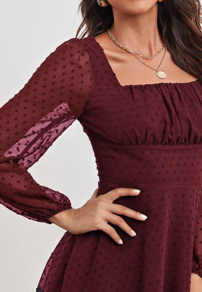 Square Neck Ruched Bust Dress