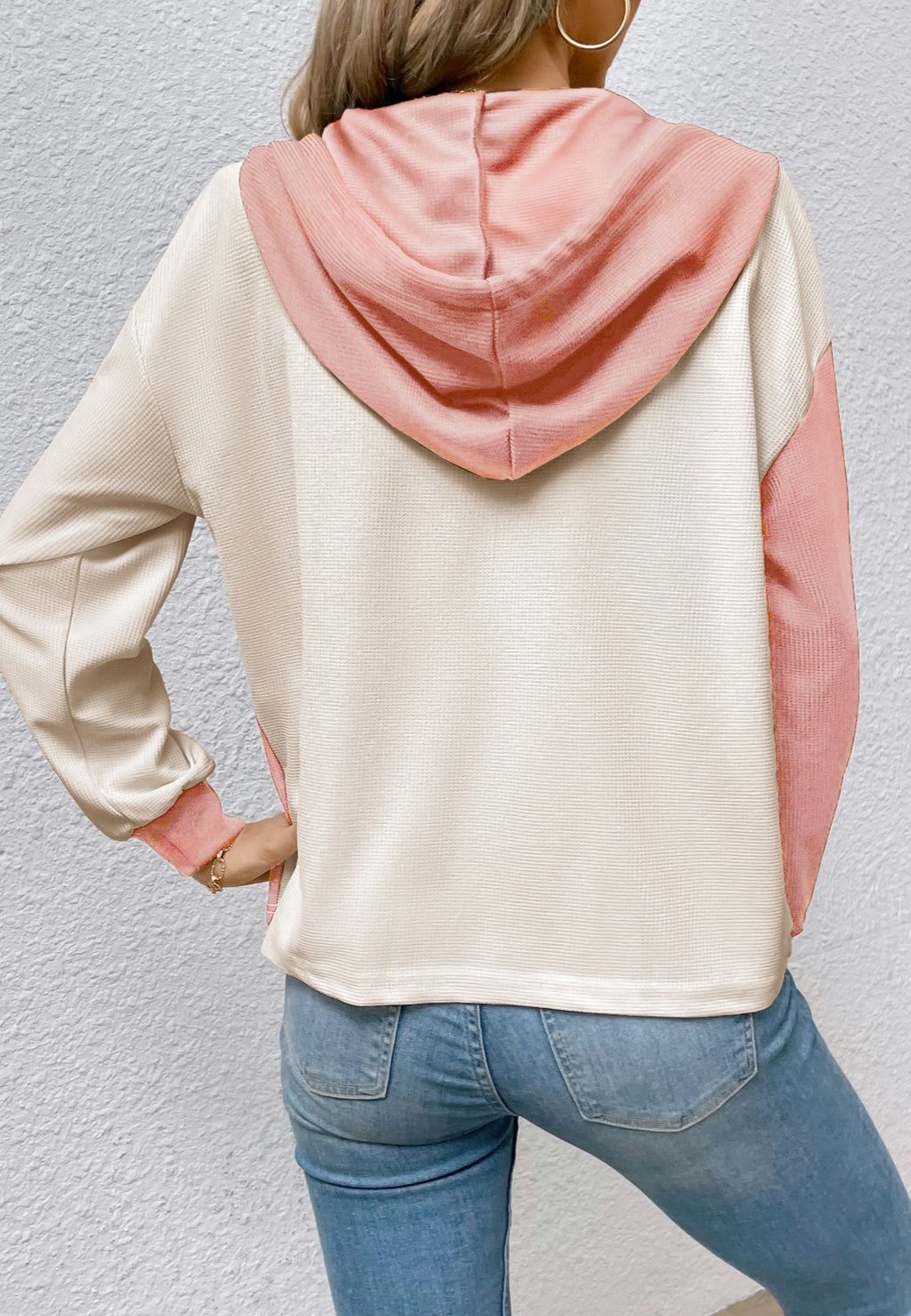 Sudadera con capucha de dos tonos