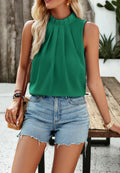 Blusa plisada de cuello alto