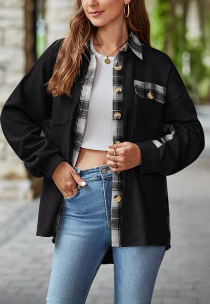 Plaid Print Detail Shacket