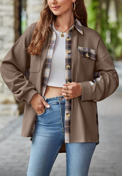 Plaid Print Detail Shacket