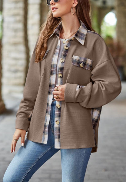 Plaid Print Detail Shacket