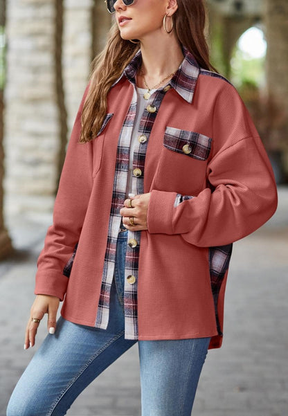 Plaid Print Detail Shacket