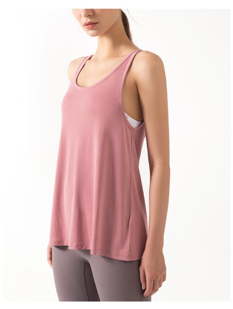 Camiseta sin mangas con espalda abierta y abertura cruzada
