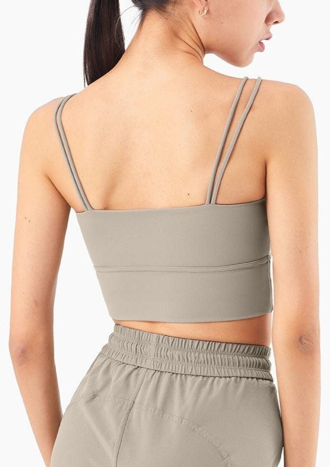 Scoop Double Strap Longline Sports Bra Tank