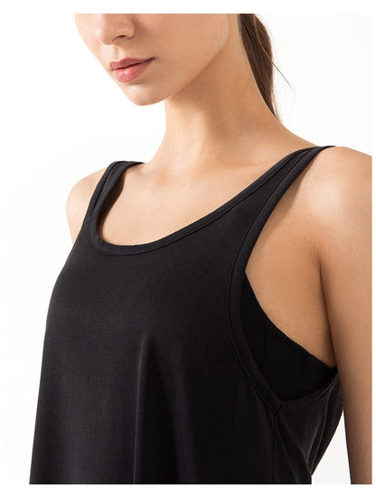 Camiseta sin mangas con espalda abierta y abertura cruzada