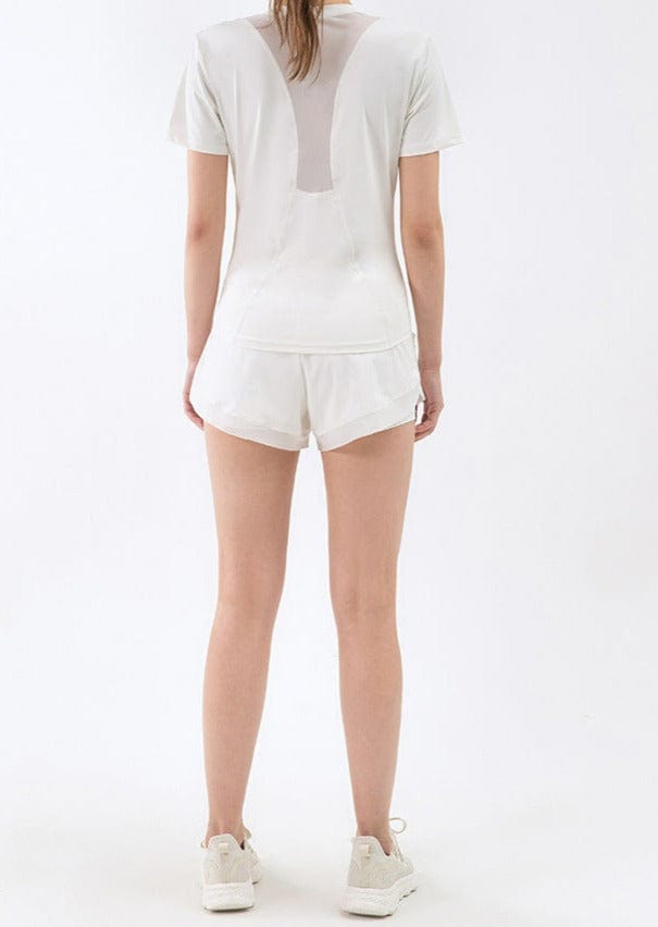 Mesh Lace Lined Active Shorts