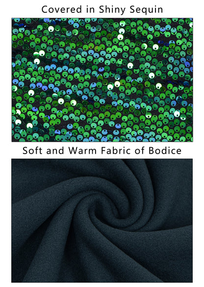 Anna-Kaci Women's Plus Size Sparkle Sequin Sweatshirt Mock Neck Pullover Long Sleeve Glitter Party Tops