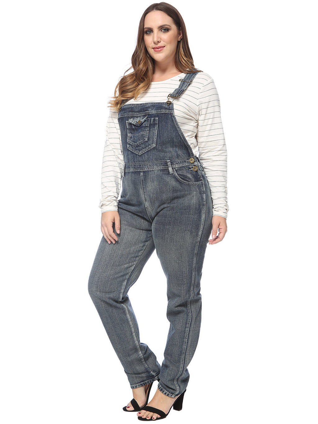 Plus Size Classic Denim Overalls
