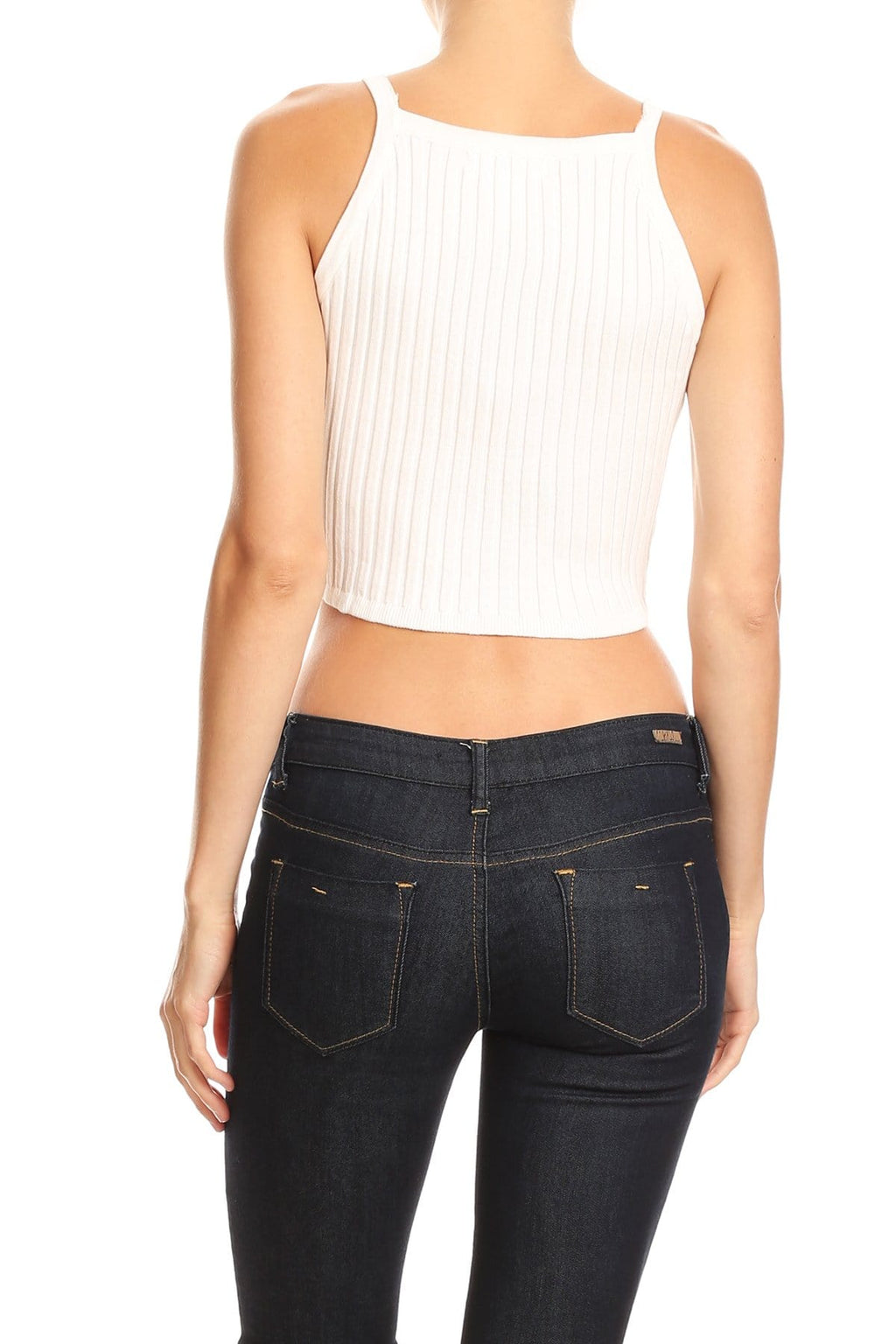 Top halter de punto acanalado