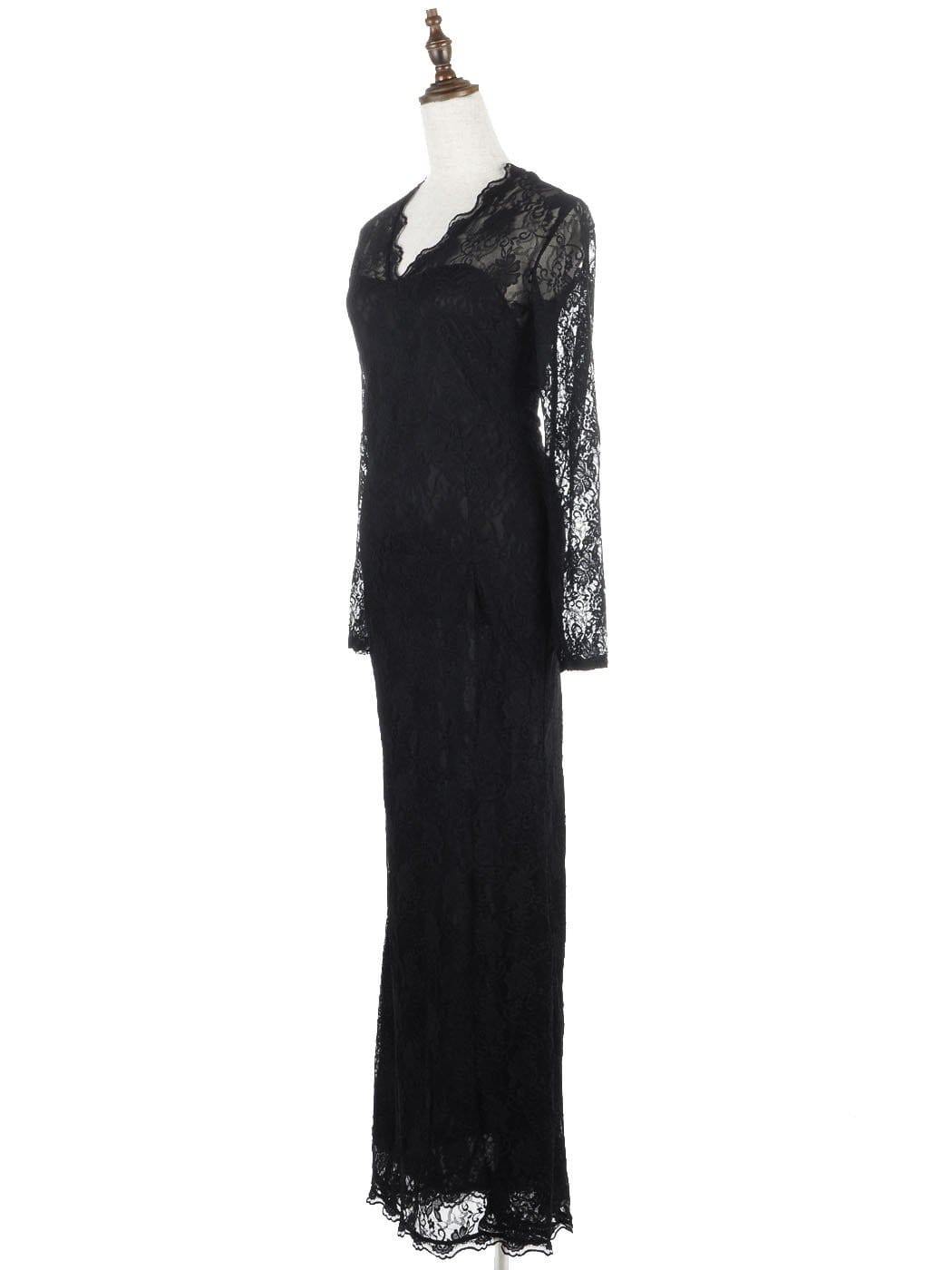 Vestido largo victoriano de encaje con mangas largas