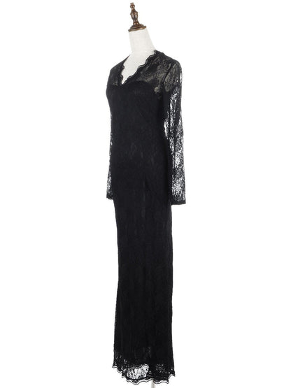 Victorian Long Sleeve Lace Maxi Dress