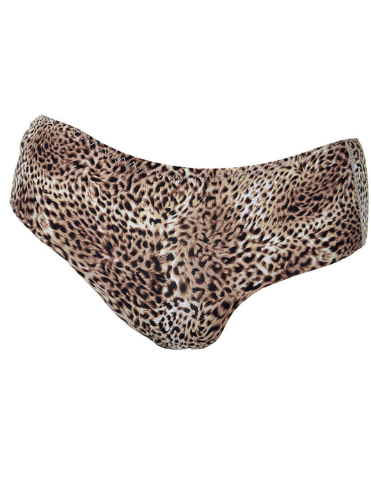 Braguitas de talle alto con estampado animal en amarillo, negro y azul, talla S/M