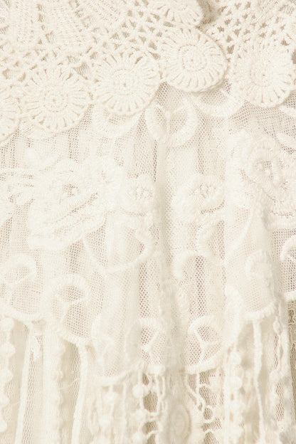 Conjunto de vestido y chaleco de encaje de crochet Gatsby