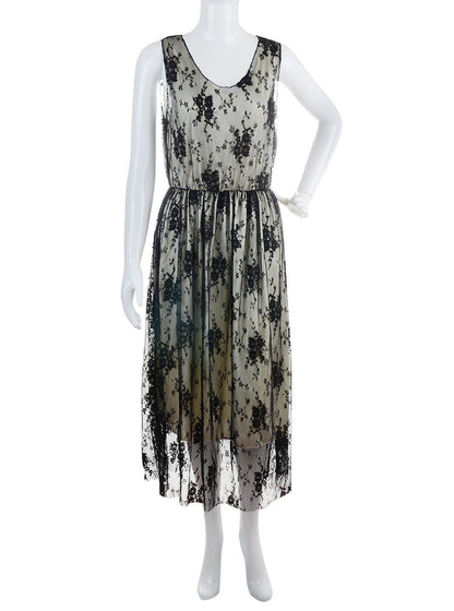 Conjunto de vestido y chaleco de encaje de crochet Gatsby