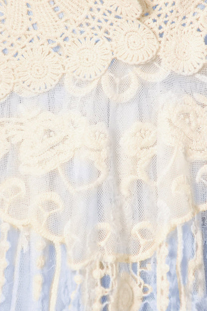 Conjunto de vestido y chaleco de encaje de crochet Gatsby
