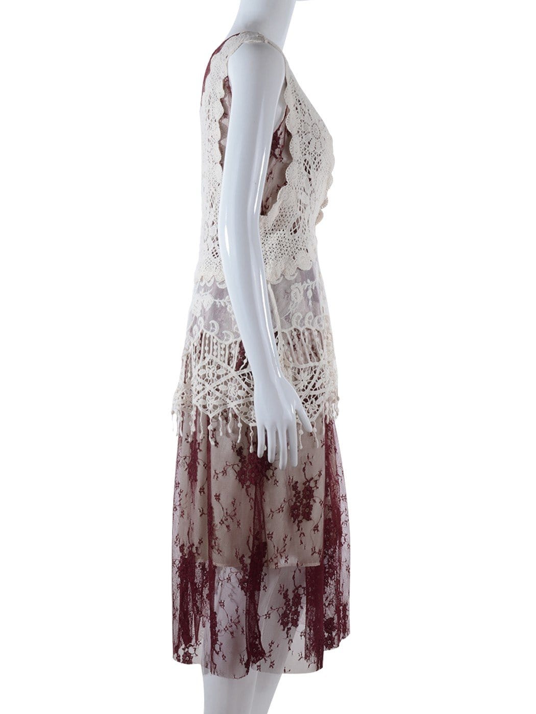Conjunto de vestido y chaleco de encaje de crochet Gatsby
