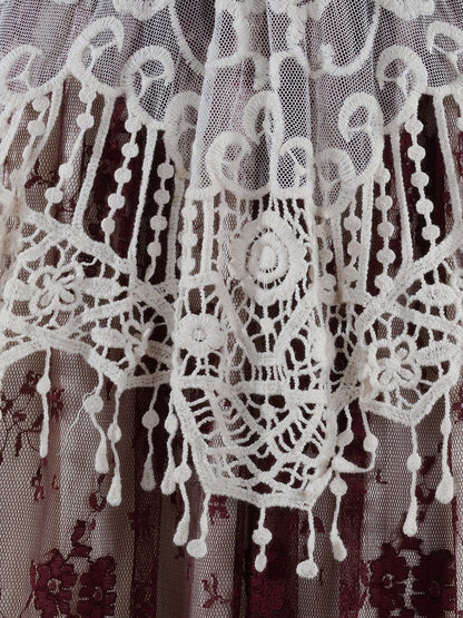 Conjunto de vestido y chaleco de encaje de crochet Gatsby