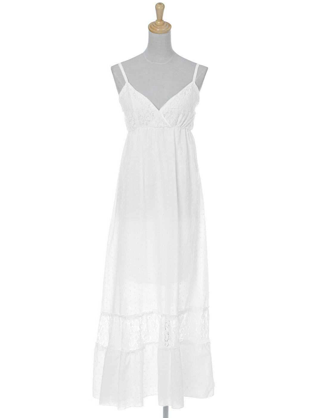 Sweetheart Neckline Clip Dot Lace Maxi Dress