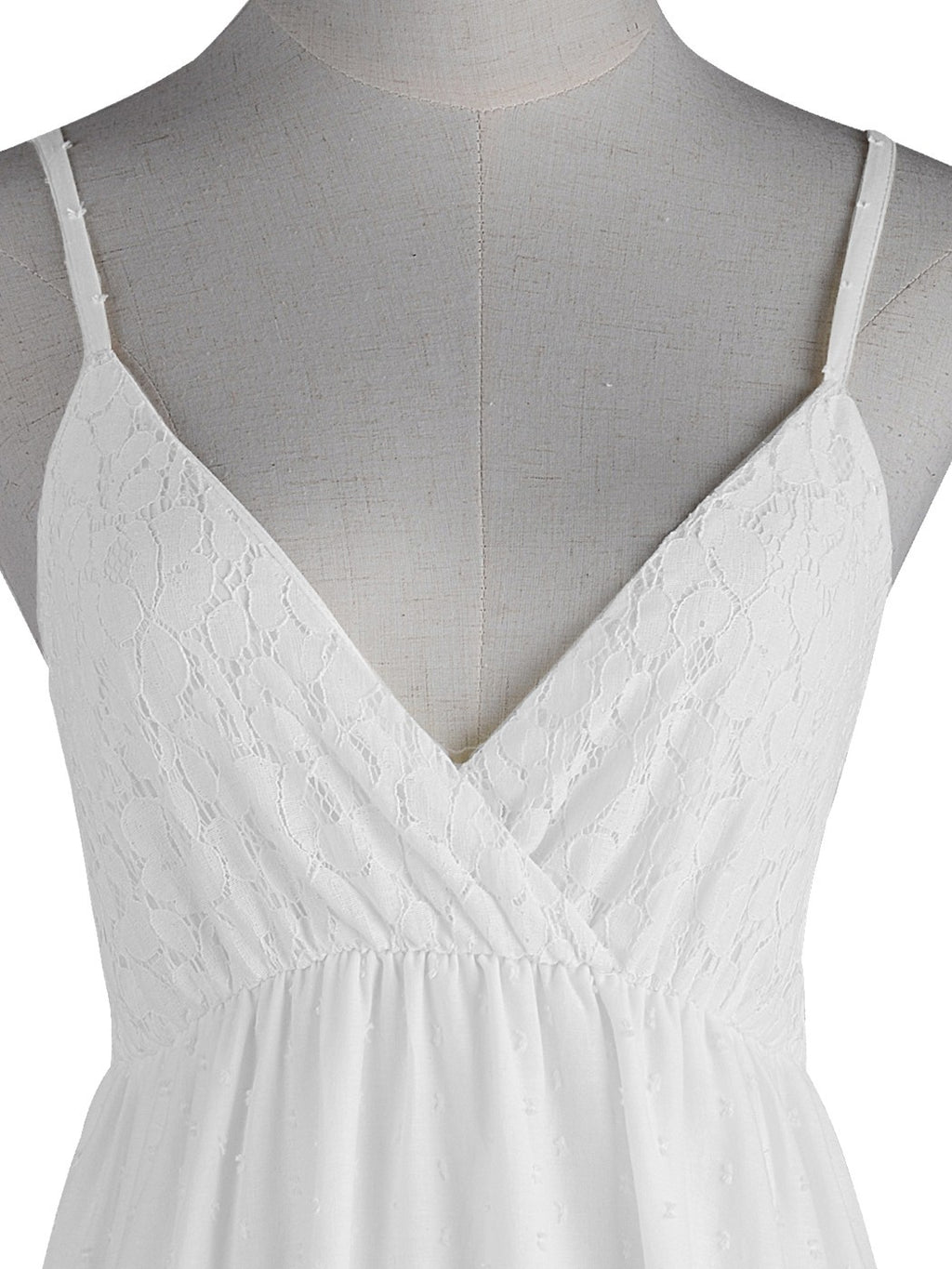 Sweetheart Neckline Clip Dot Lace Maxi Dress