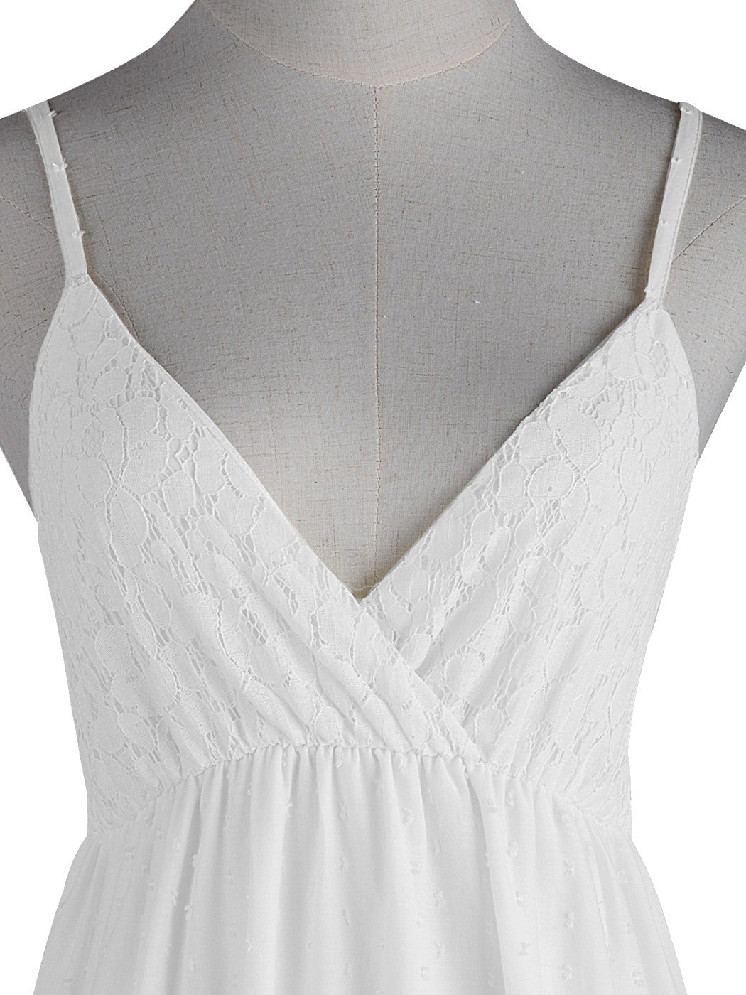 Sweetheart Neckline Clip Dot Lace Maxi Dress