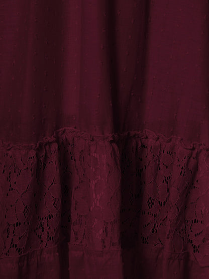 Sweetheart Neckline Clip Dot Lace Maxi Dress