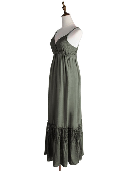 Sweetheart Neckline Clip Dot Lace Maxi Dress