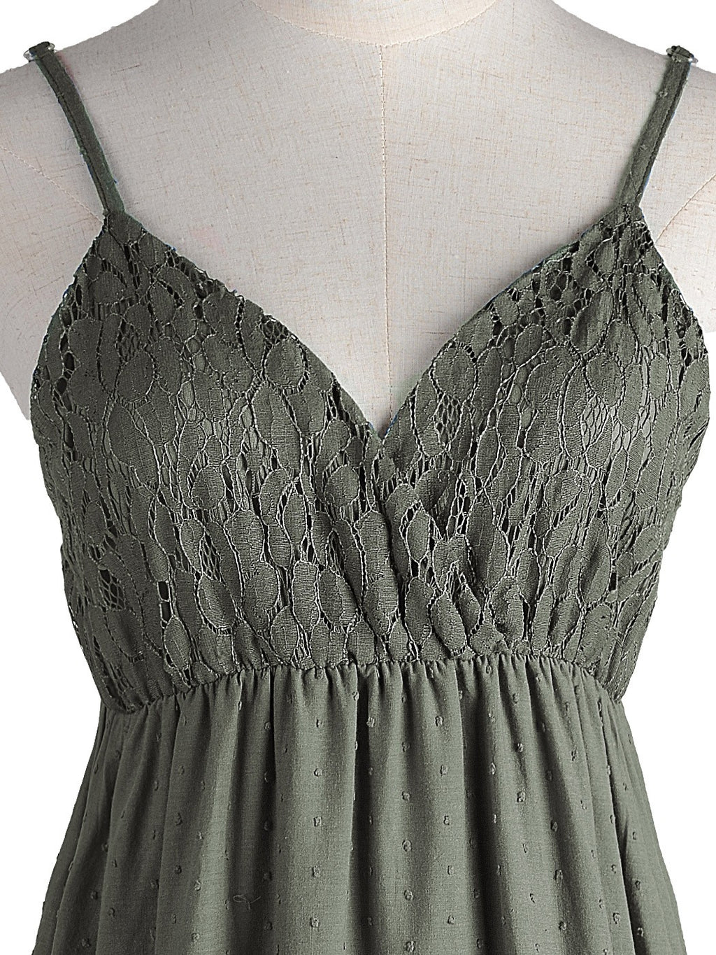 Sweetheart Neckline Clip Dot Lace Maxi Dress