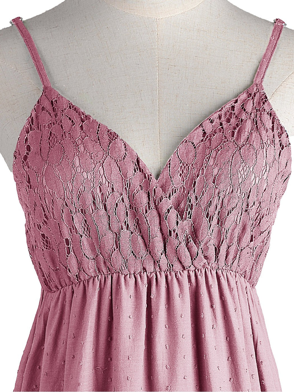 Sweetheart Neckline Clip Dot Lace Maxi Dress