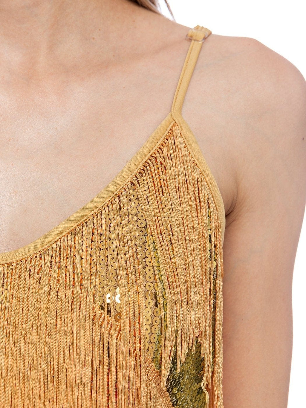 Vestido midi estilo flapper con flecos y lentejuelas