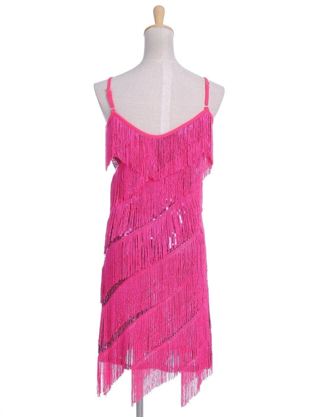 Vestido midi estilo flapper con flecos y lentejuelas