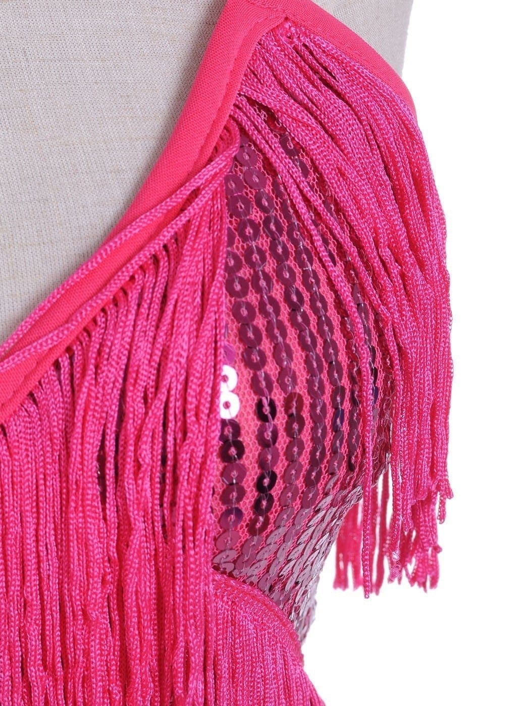 Vestido midi estilo flapper con flecos y lentejuelas