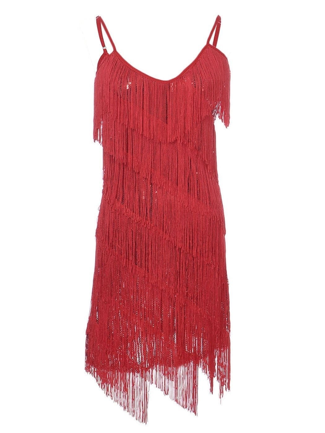 Vestido midi estilo flapper con flecos y lentejuelas