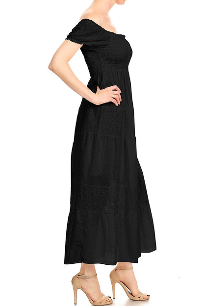 Off Shoulder Lace Maxi Dress