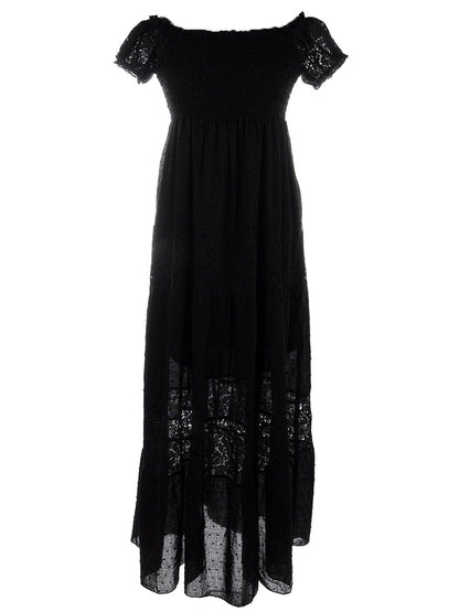 Off Shoulder Lace Maxi Dress