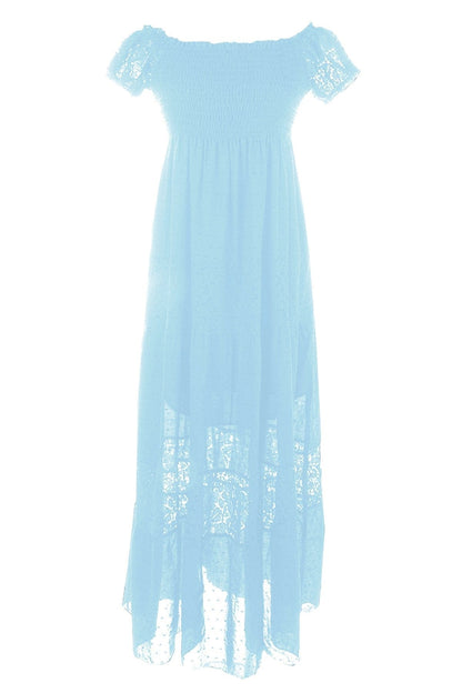 Off Shoulder Lace Maxi Dress