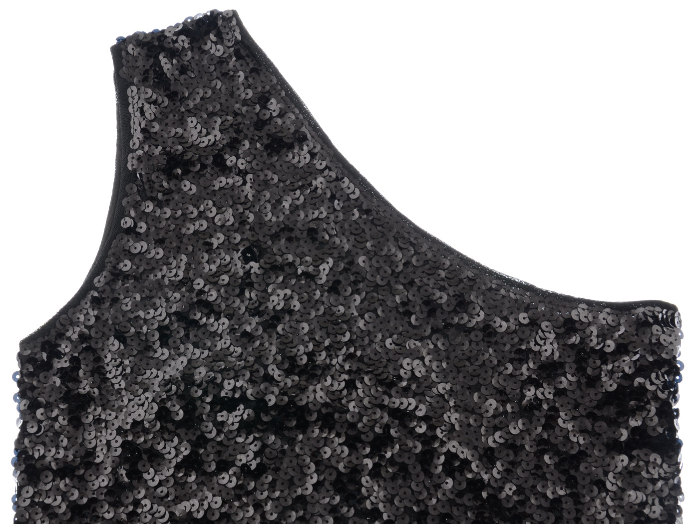 Minivestido de lentejuelas con un solo hombro