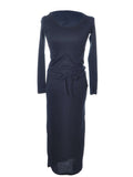 Vestido con escote redondo y capucha de manga larga en talla S/M