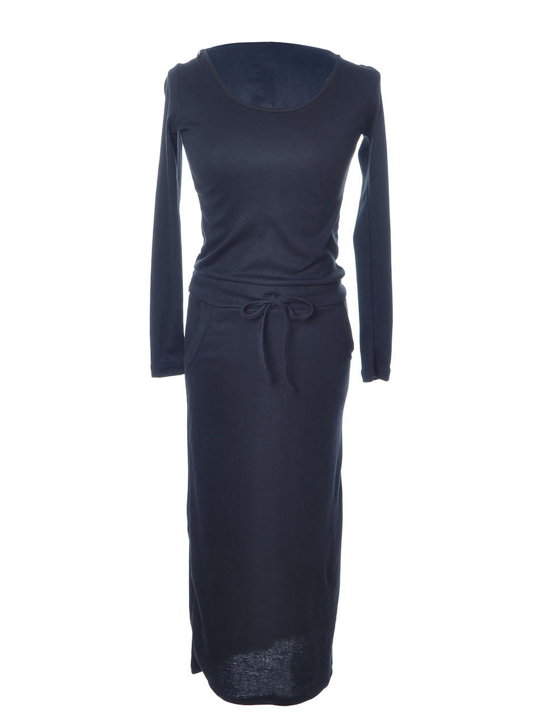 Vestido con escote redondo y capucha de manga larga en talla S/M