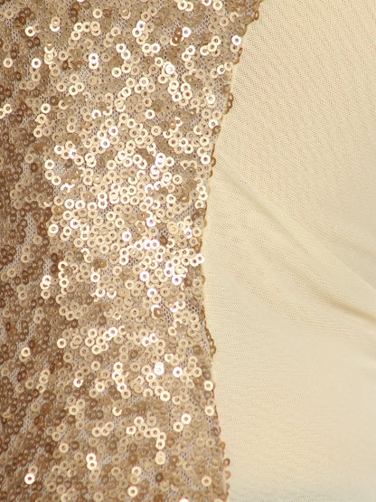 Camisola de tirantes finos con lentejuelas y cadena de metal brillante para mujer de Anna-Kaci para fiestas y clubes