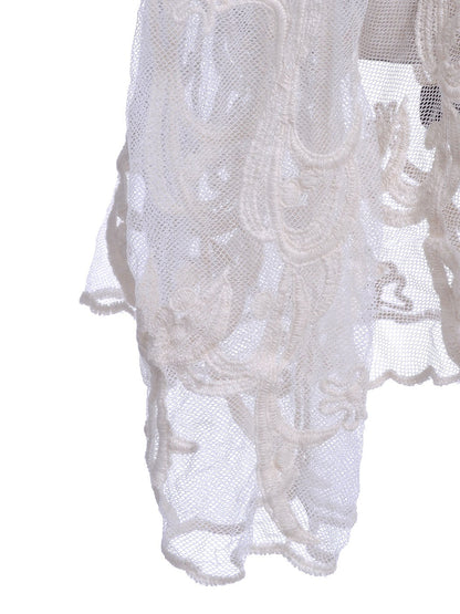 Blusa túnica con diseño divino elaborado en color beige con ajuste S/M