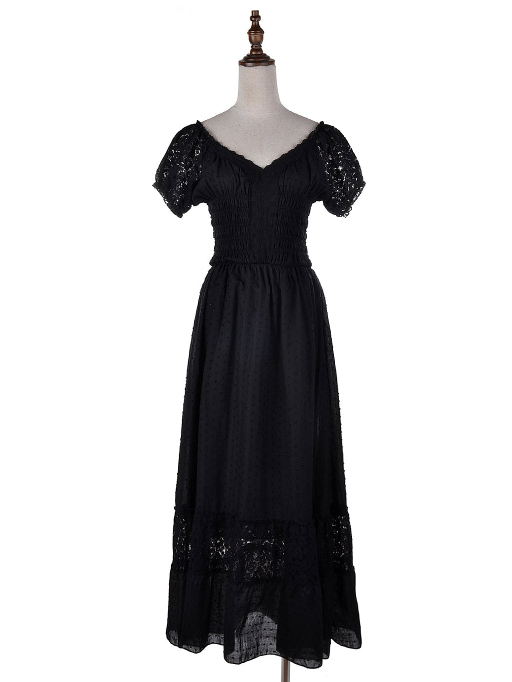 Vestido largo de encaje bohemio renacentista