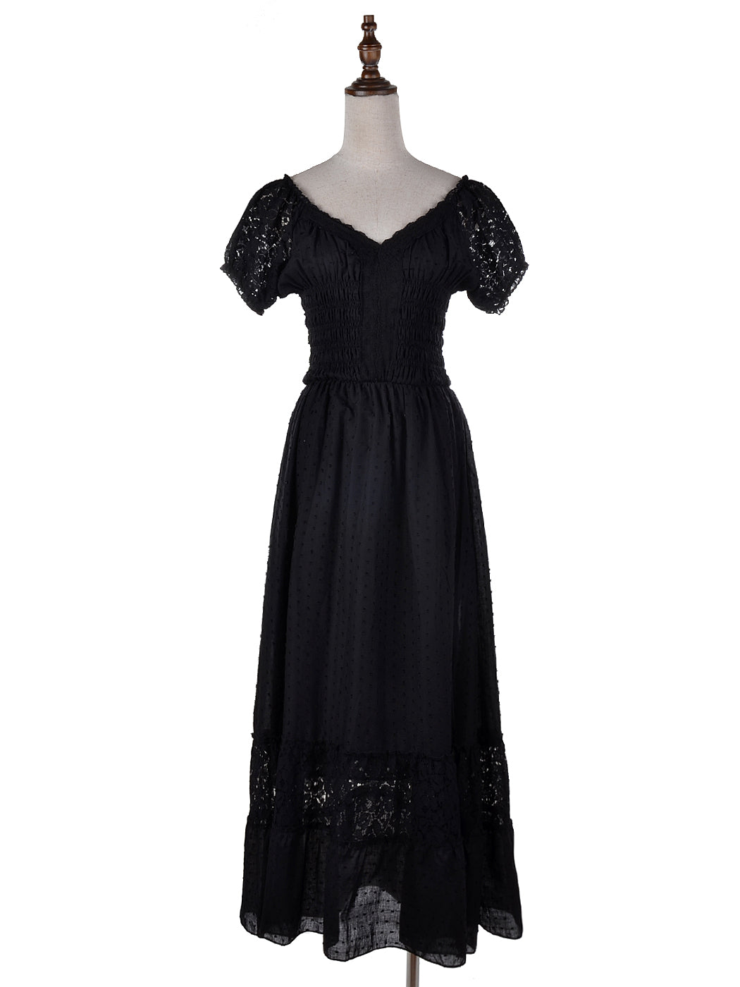Vestido largo de encaje bohemio renacentista